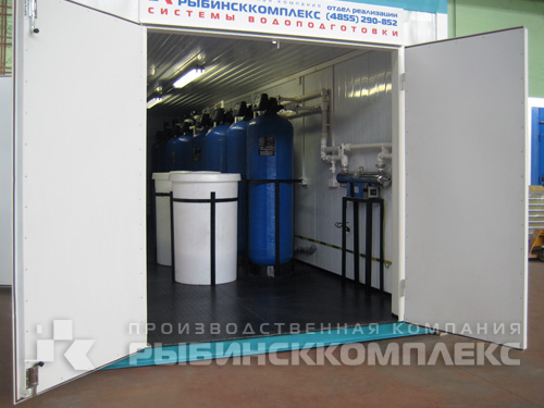 Станция водоподготовки в блок-модуле для котельной 6 м³/час, исполнение - Блок-контейнер