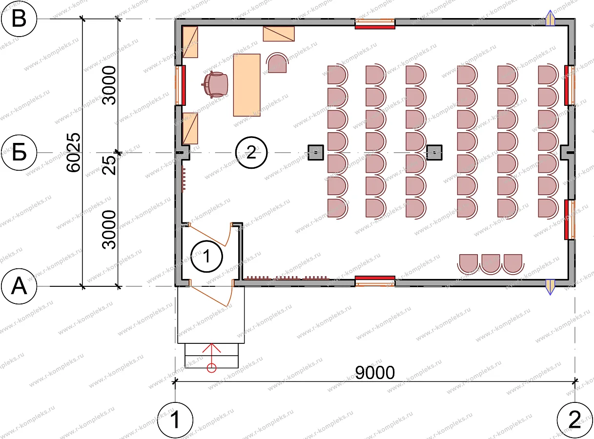 Вахтовый посёлок на 168 человек, планировка, Модульная раскомандировочная