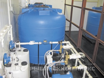 Насосная станция и ёмкости для хранения чистой воды системы водоподготовки (в 2-х блоках габаритными размерами 3х10х3 м)
